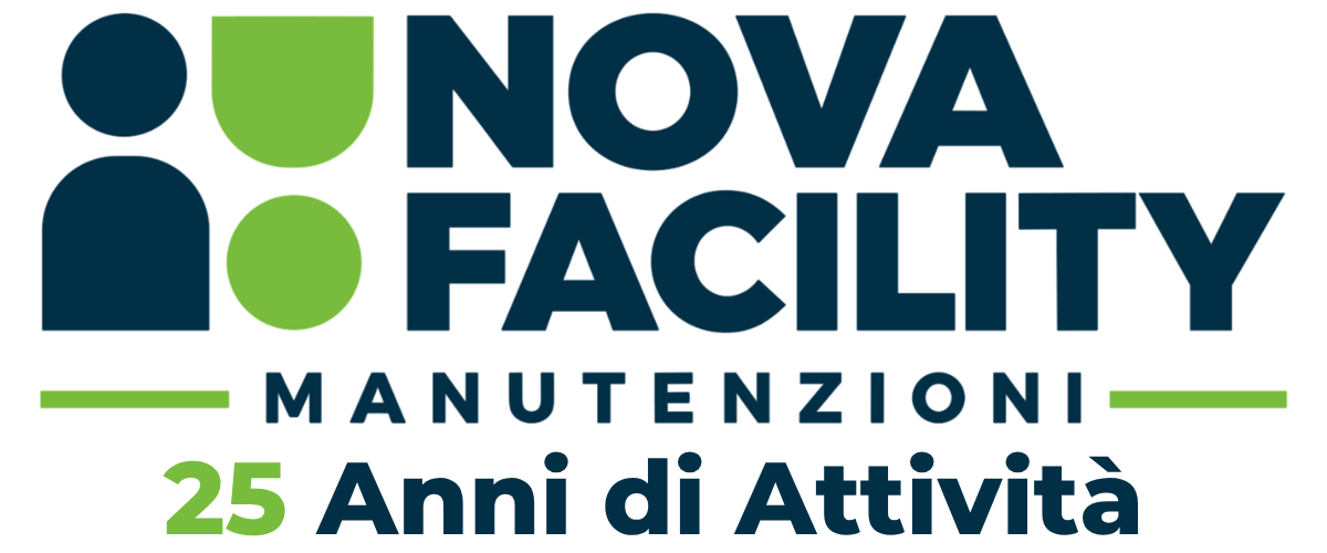 Logo Nova Facility Manutenzioni con la dicitura 25 anni di attività